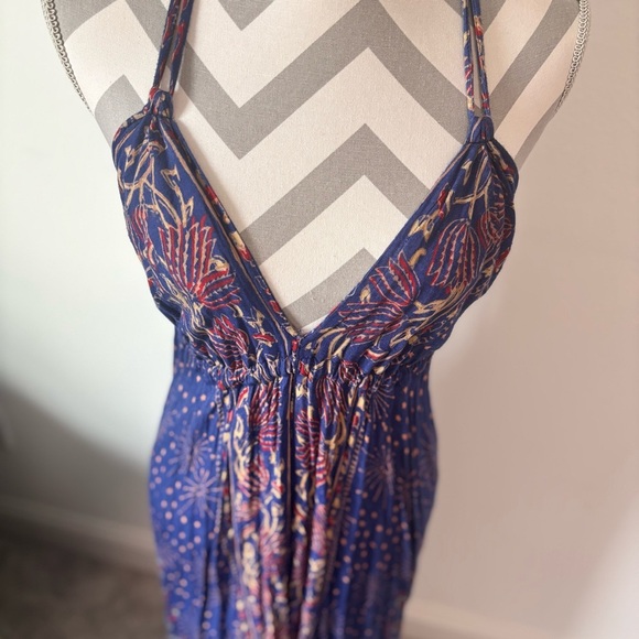 Women’s Boho Halter Maxi Dress – Strappy Open Back Festival Dress – Size Small - Picture 3 of 9
